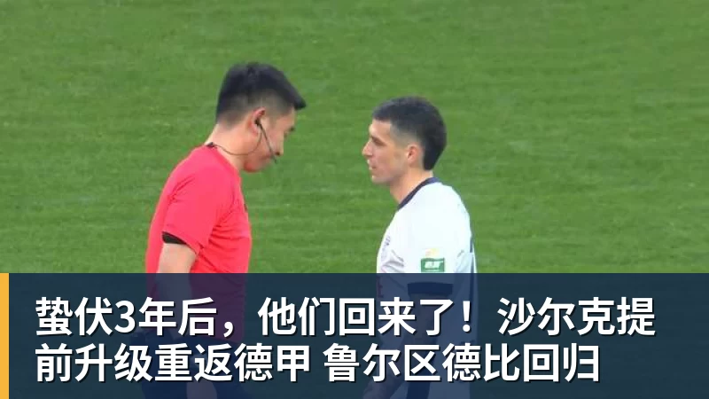 蛰伏3年后，他们回来了！沙尔克提前升级重返德甲 鲁尔区德比回归